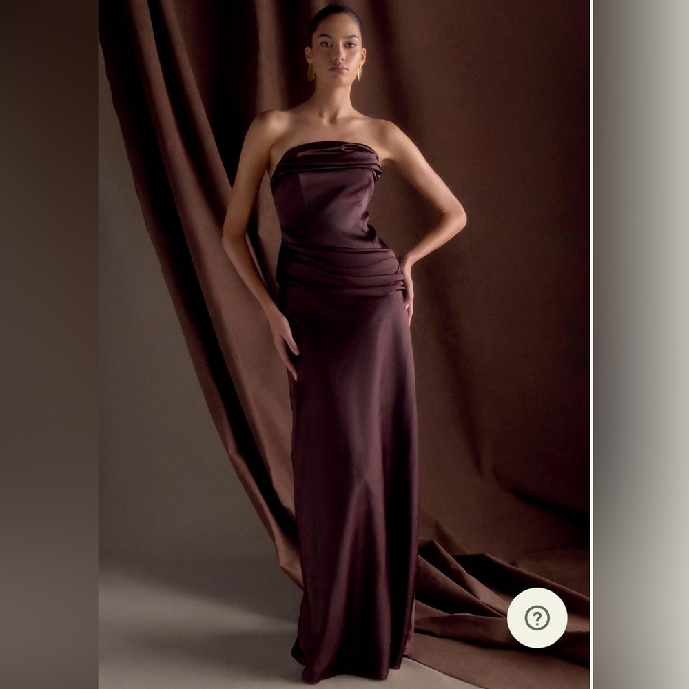 Meshki Jasmine Strapless Satin Maxi Dress